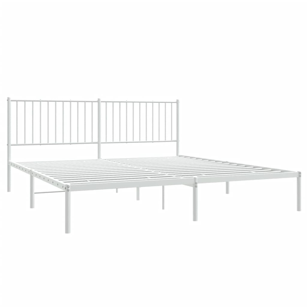 sengeramme med sengegavl 183x213 cm metal hvid