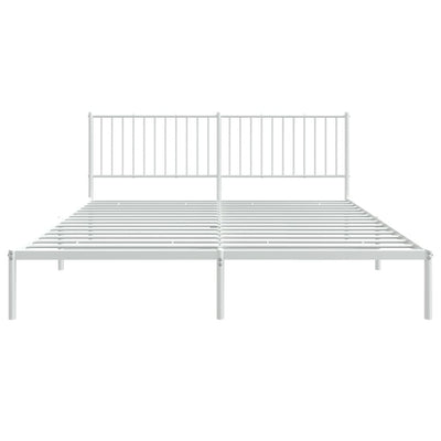 sengeramme med sengegavl 183x213 cm metal hvid