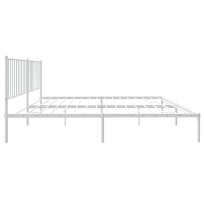 sengeramme med sengegavl 183x213 cm metal hvid