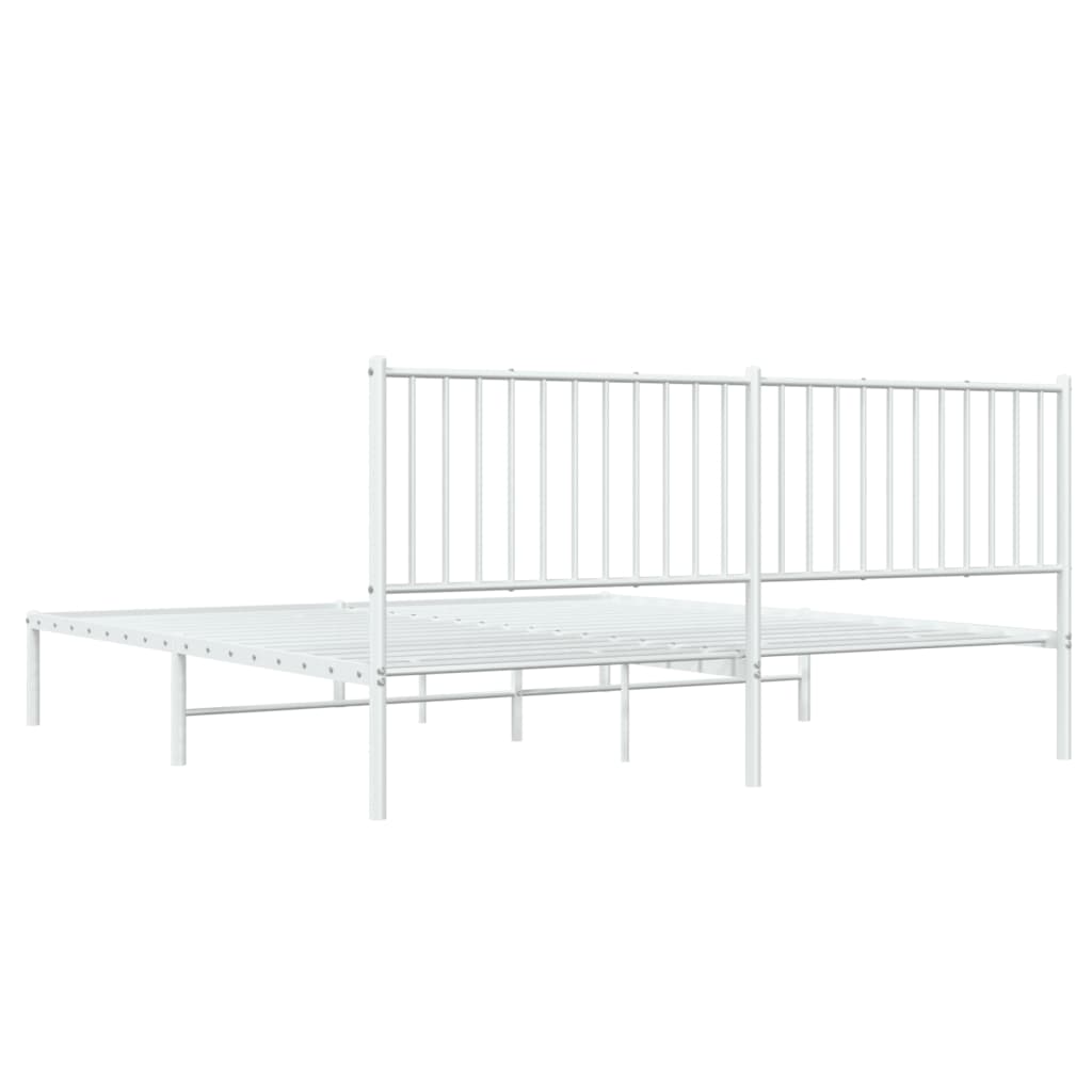 sengeramme med sengegavl 183x213 cm metal hvid