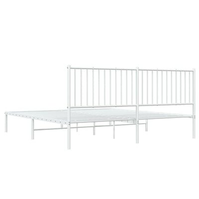 sengeramme med sengegavl 183x213 cm metal hvid