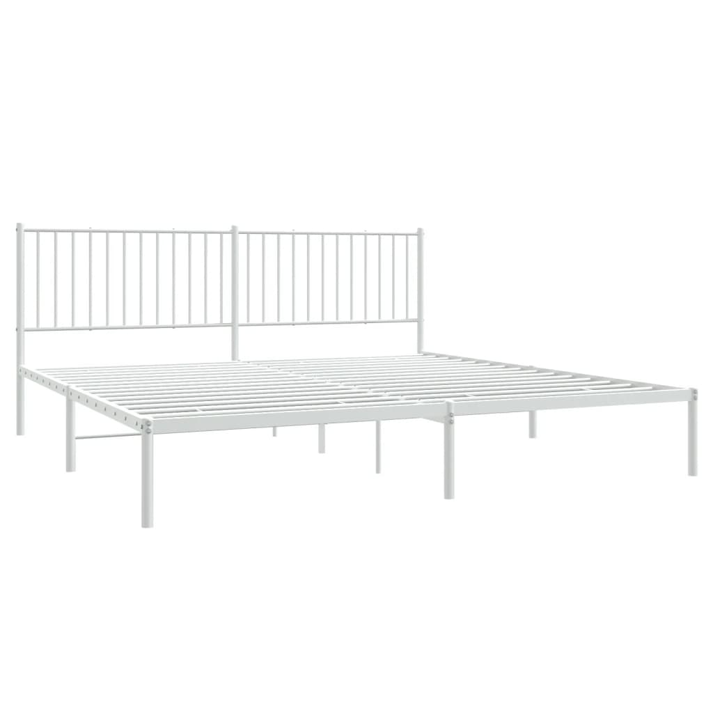 sengeramme med sengegavl 193x203 cm metal hvid