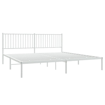 sengeramme med sengegavl 193x203 cm metal hvid