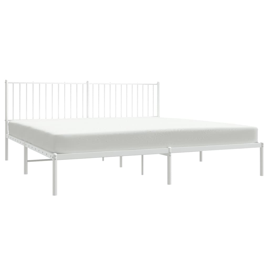 sengeramme med sengegavl 193x203 cm metal hvid