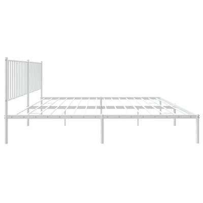 sengeramme med sengegavl 193x203 cm metal hvid