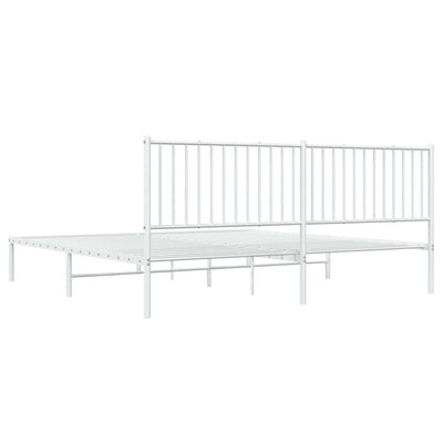 sengeramme med sengegavl 193x203 cm metal hvid