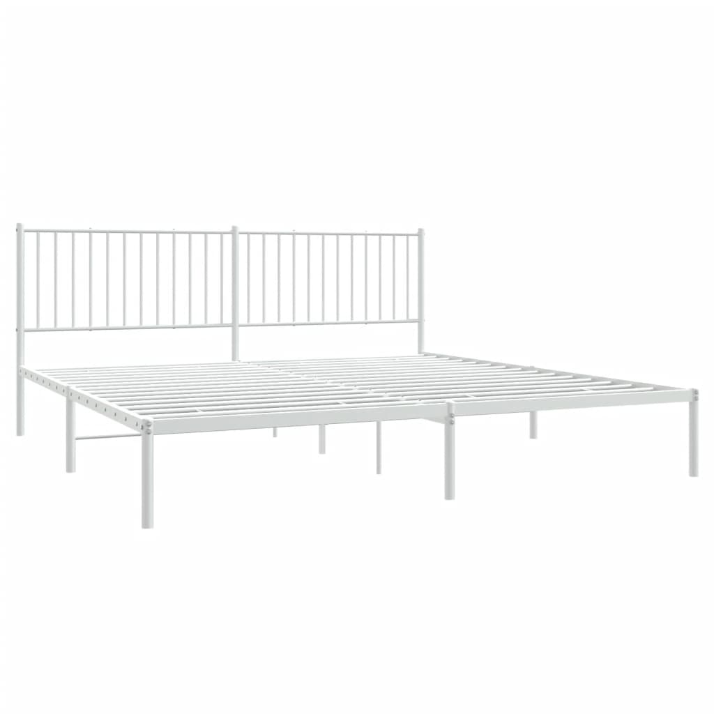 sengeramme med sengegavl 200x200 cm metal hvid