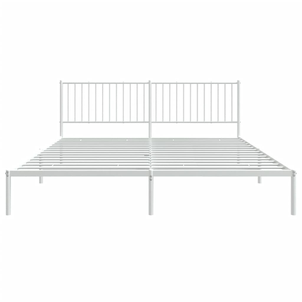 sengeramme med sengegavl 200x200 cm metal hvid