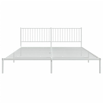 sengeramme med sengegavl 200x200 cm metal hvid