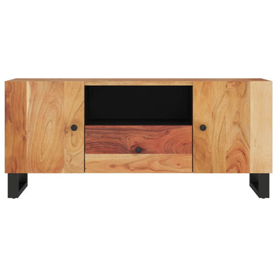 tv-bord 105x33,5x46 cm massivt akacietræ og konstrueret træ