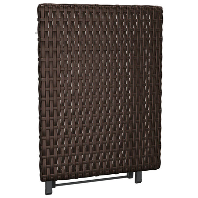 foldbart bord 45x35x32 cm polyrattan brun