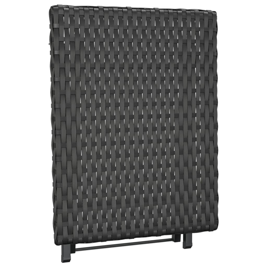 foldbart bord 45x35x32 cm polyrattan sort