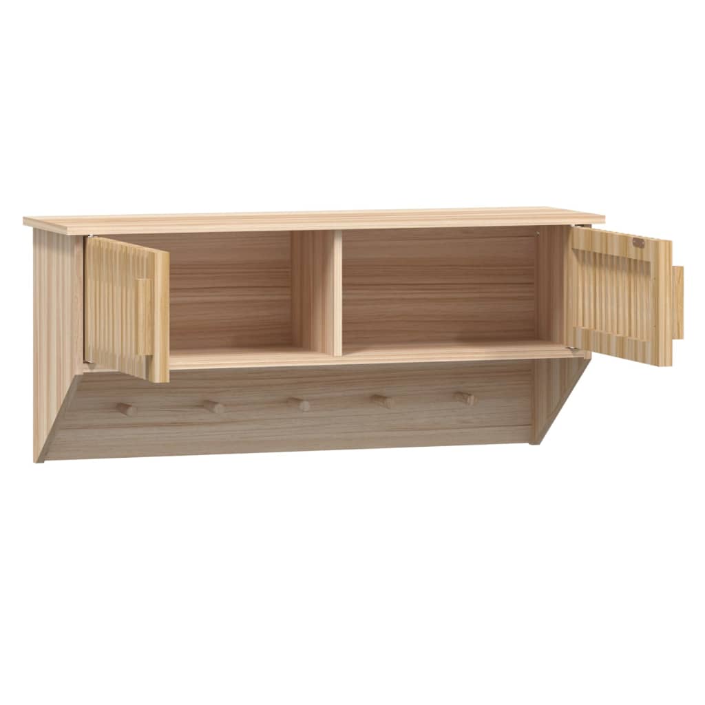 væghængt garderobe m. knager 80x24x35,5 cm konstrueret træ