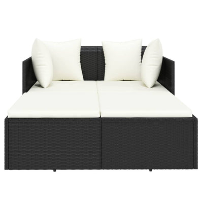 solseng med hynder 182x118x63 cm polyrattan sort