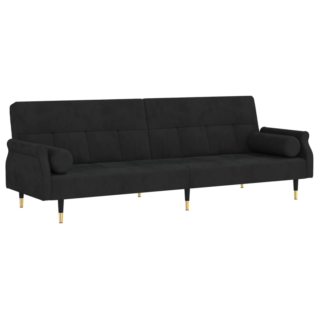 sovesofa med hynder velour sort