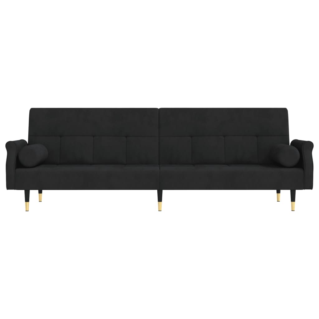 sovesofa med hynder velour sort