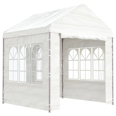 pavillon med tag 2,28x2,23x2,69 m polyethylen hvid