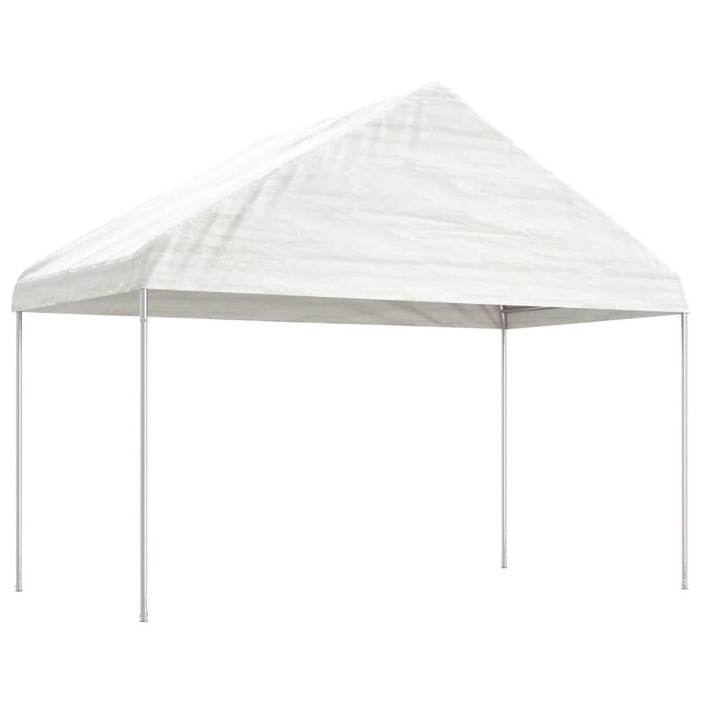 vidaXL pavillon med tag 4,08x2,23x3,22 m polyethylen hvid