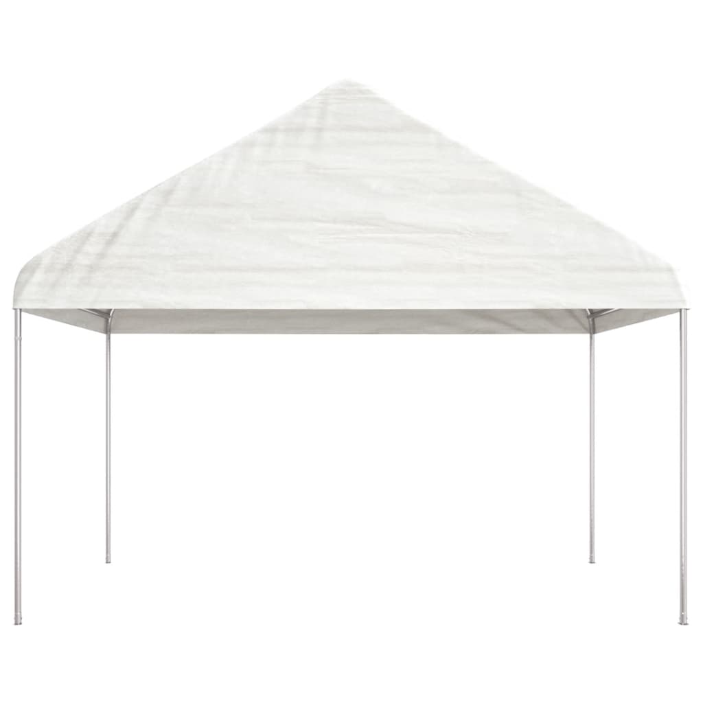 vidaXL pavillon med tag 4,08x2,23x3,22 m polyethylen hvid