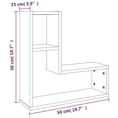 væghylder 2 stk. 50x15x50 cm konstrueret træ brun egetræsfarve