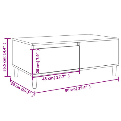 sofabord 90x50x36,5 cm konstrueret træ betongrå