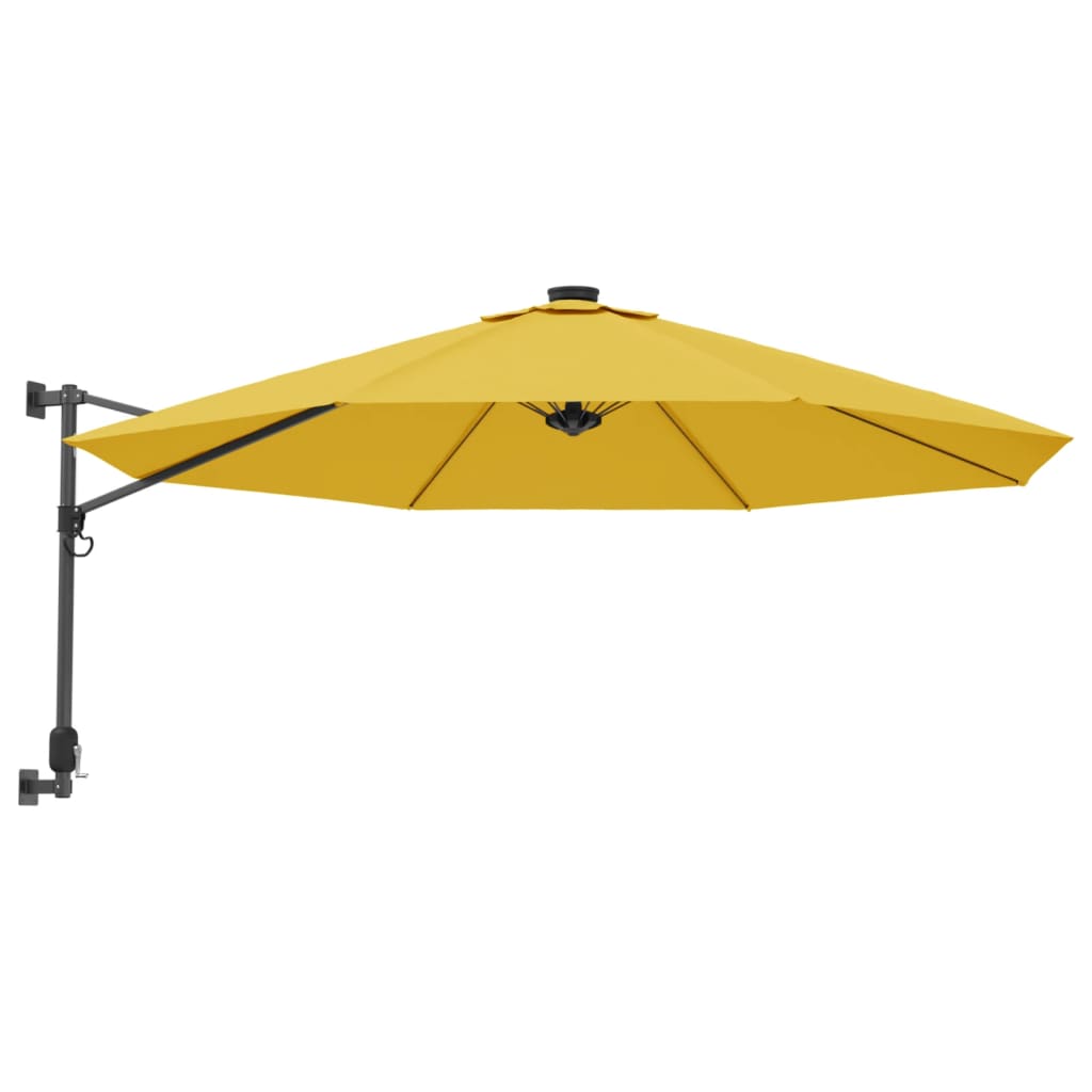 væghængt parasol 290 cm gul