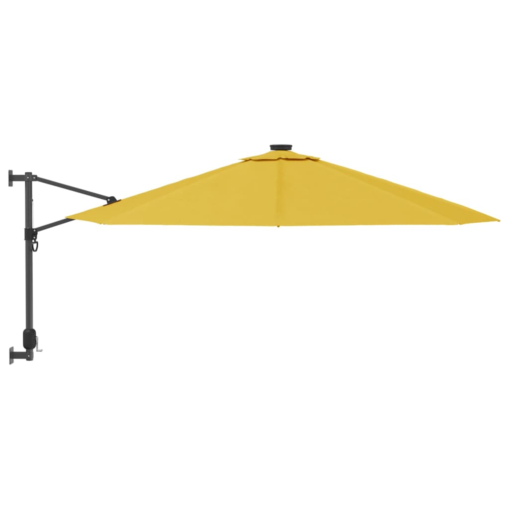 væghængt parasol 290 cm gul