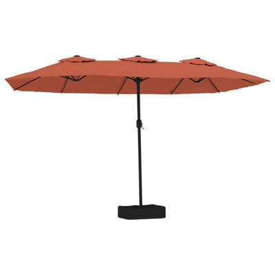 parasol m. dobbelt parasoldug 449x245 cm terrakotta