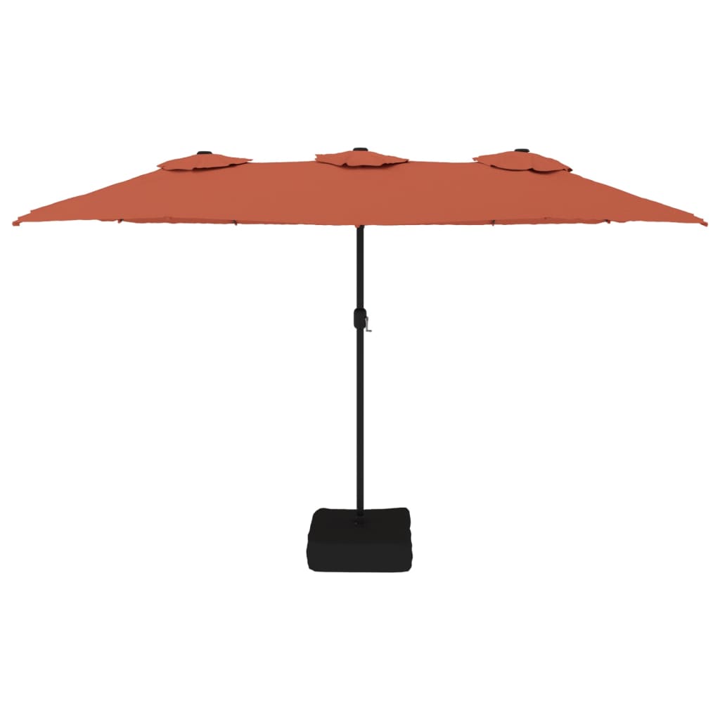 parasol m. dobbelt parasoldug 449x245 cm terrakotta