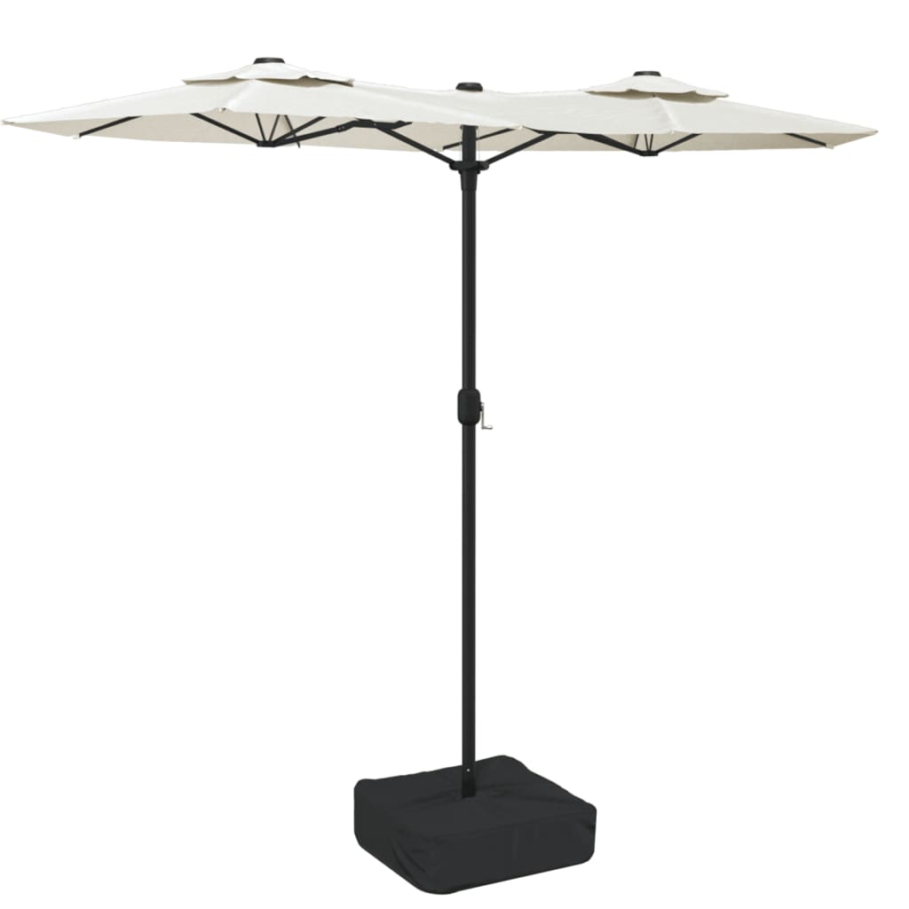 parasol m. dobbelt parasoldug 316x240 cm sandhvid