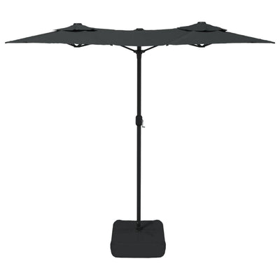 parasol m. dobbelt parasoldug 316x240 cm antracitgrå