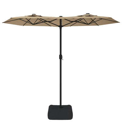 parasol m. dobbelt parasoldug 316x240 cm gråbrun