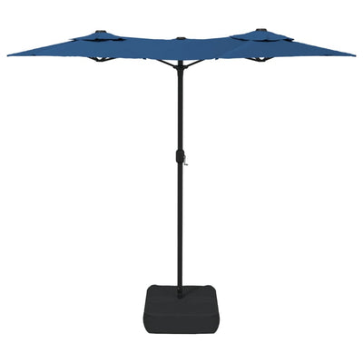 parasol m. dobbelt parasoldug 316x240 cm azurblå