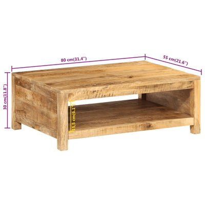 sofabord 80x55x30 cm massivt mangotræ