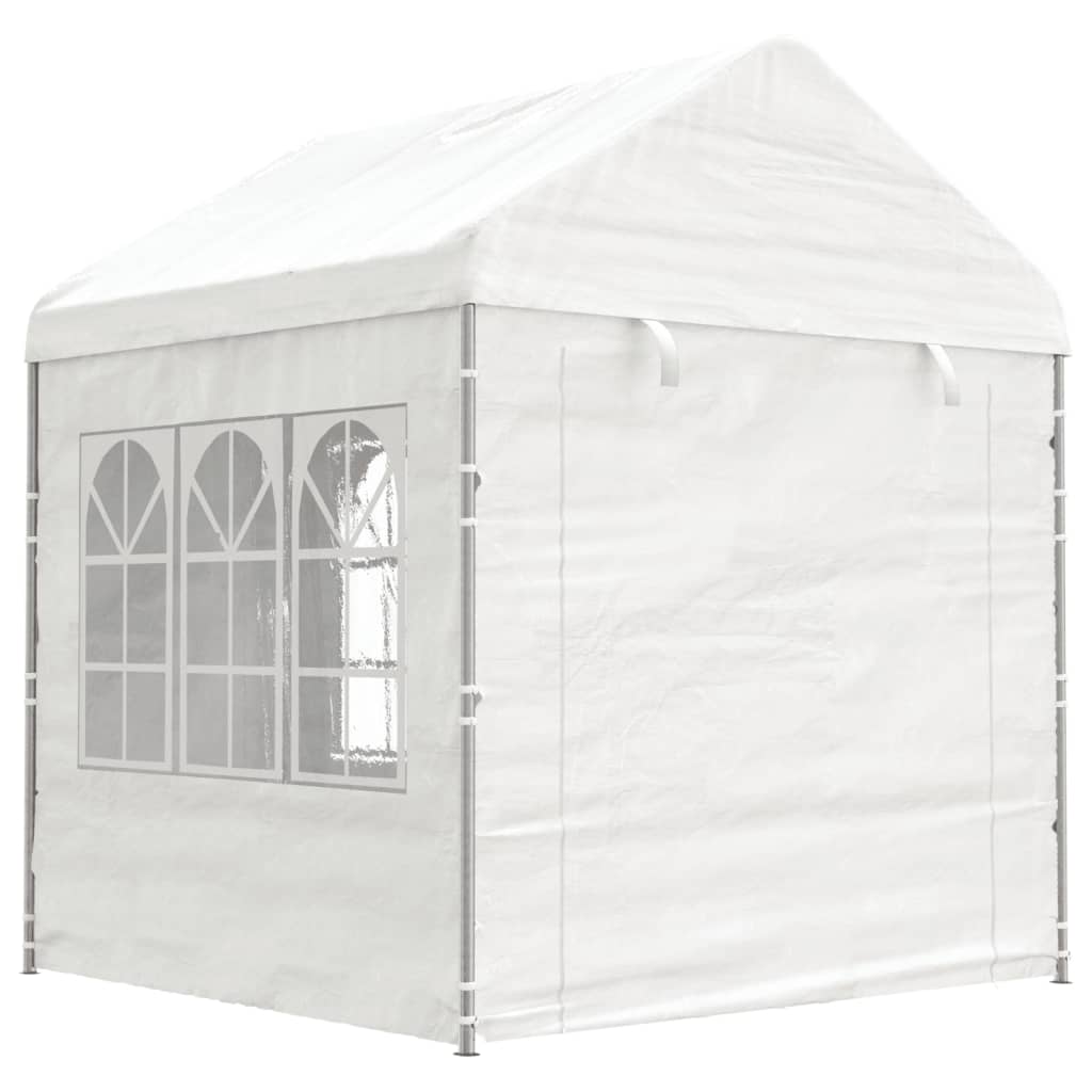 pavillon med tag 17,84x2,28x2,69 m polyethylen hvid