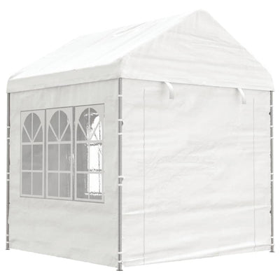 pavillon med tag 17,84x2,28x2,69 m polyethylen hvid