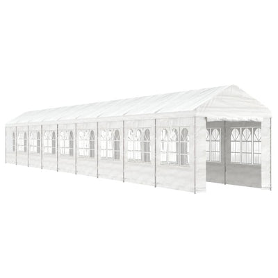 pavillon med tag 20,07x2,28x2,69 m polyethylen hvid