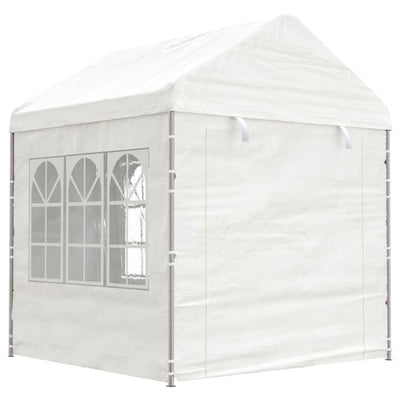 pavillon med tag 20,07x2,28x2,69 m polyethylen hvid