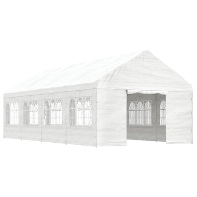 pavillon med tag 8,92x4,08x3,22 m polyethylen hvid