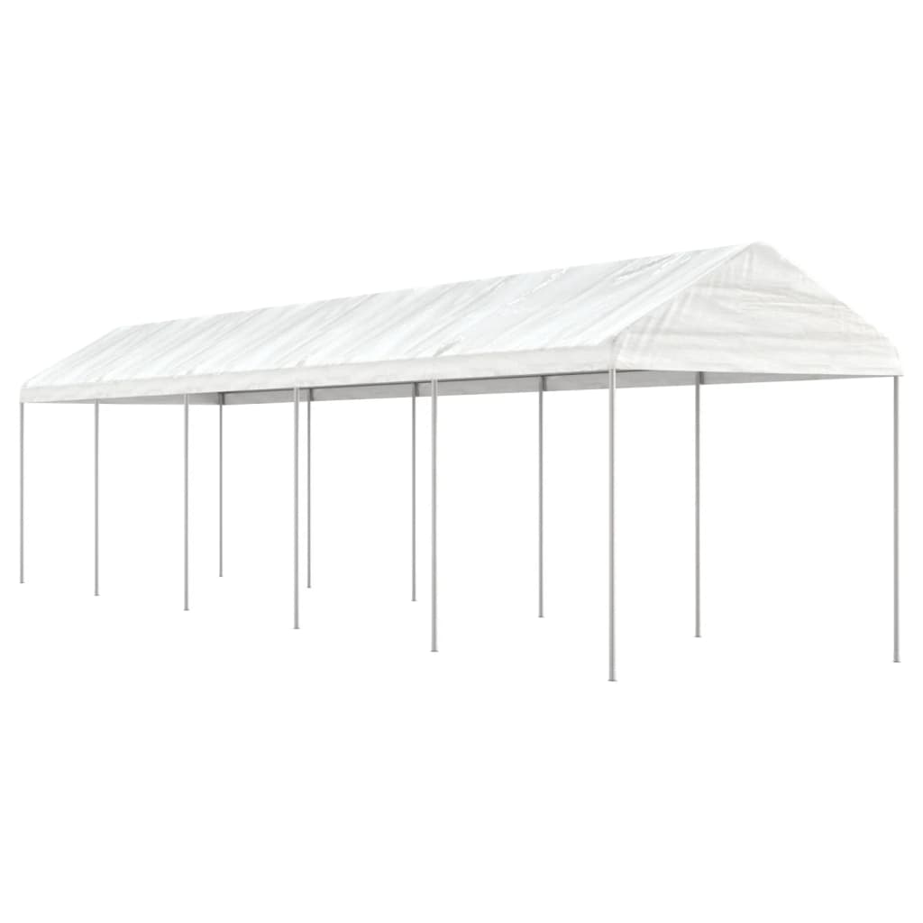 pavillon med tag 11,15x2,28x2,69 m polyethylen hvid