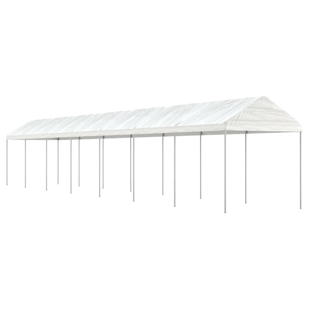 pavillon med tag 15,61x2,28x2,69 m polyethylen hvid