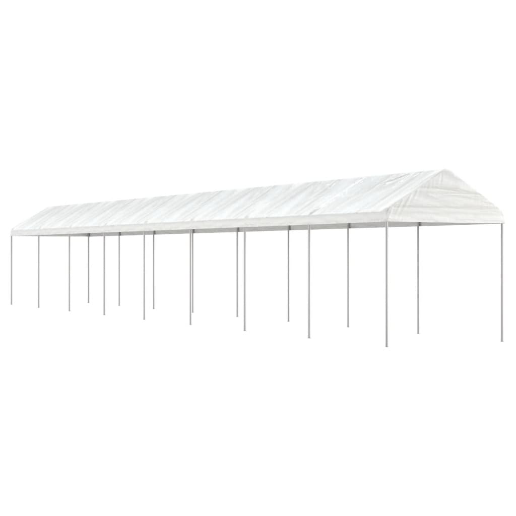 pavillon med tag 17,84x2,28x2,69 m polyethylen hvid