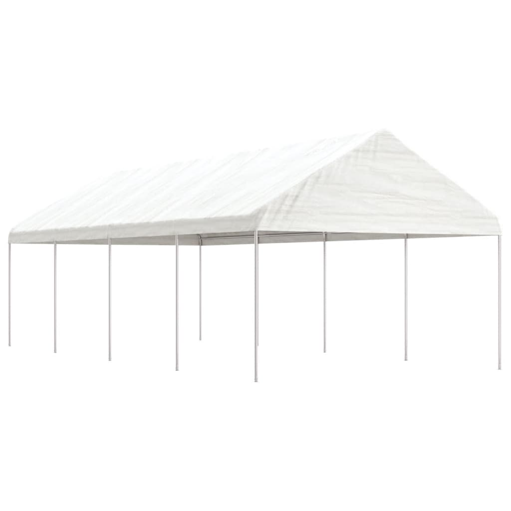 pavillon med tag 8,92x4,08x3,22 m polyethylen hvid