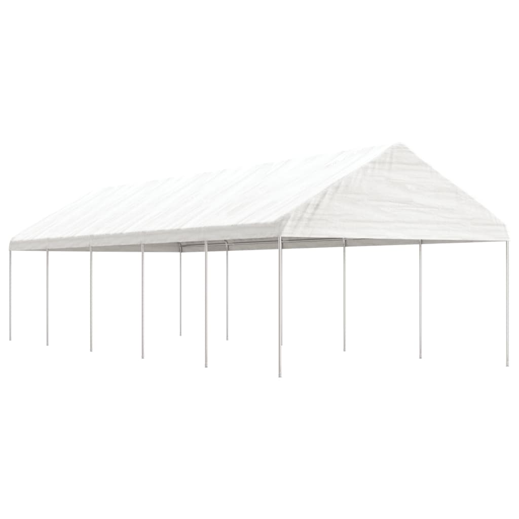 pavillon med tag 11,15x4,08x3,22 m polyethylen hvid