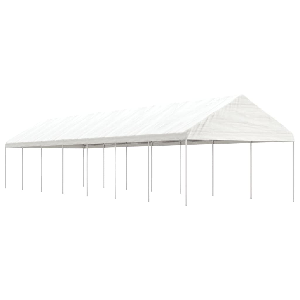 pavillon med tag 15,61x4,08x3,22 m polyethylen hvid