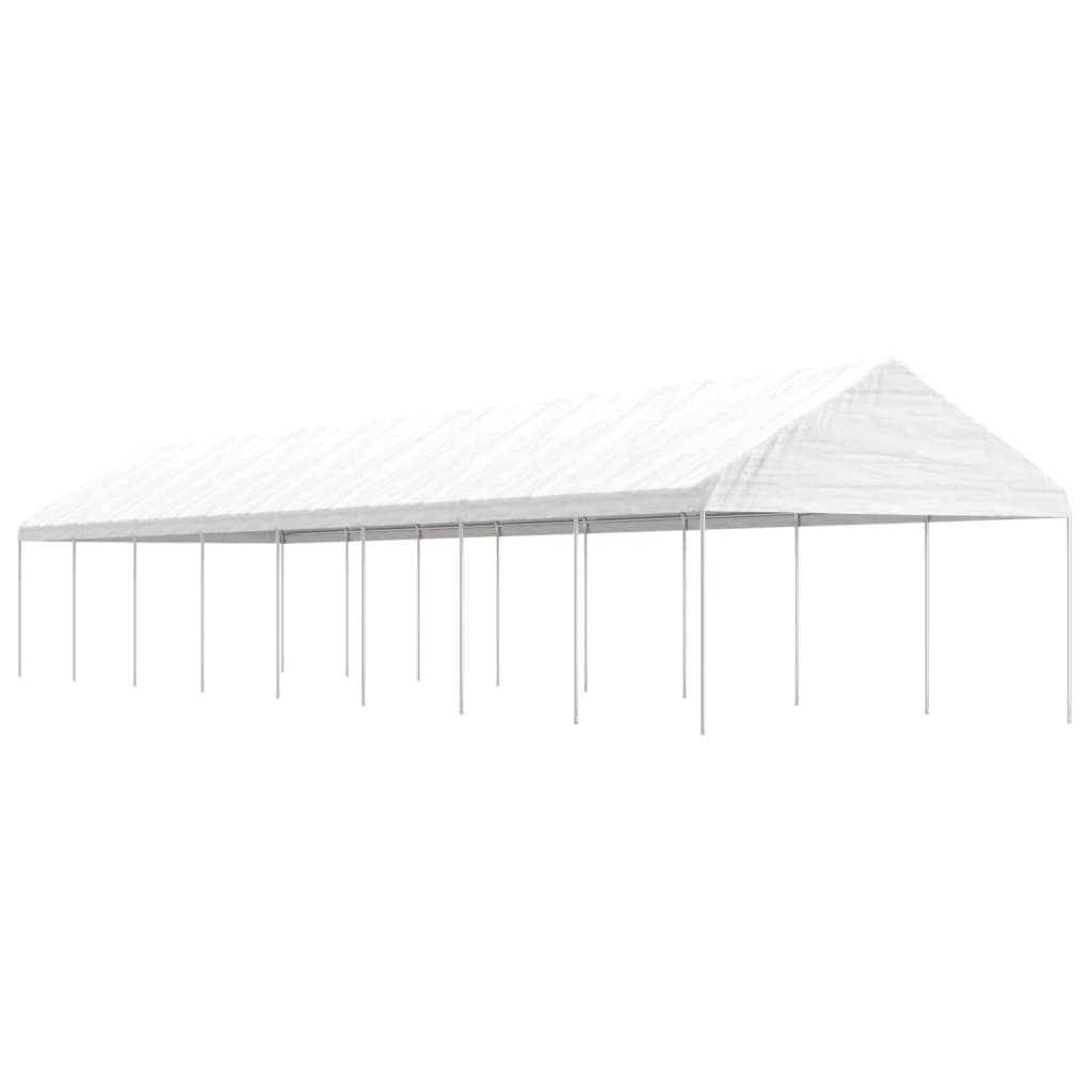 pavillon med tag 17,84x4,08x3,22 m polyethylen hvid