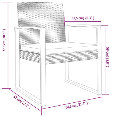 havestole 2 stk. PP og rattan sort