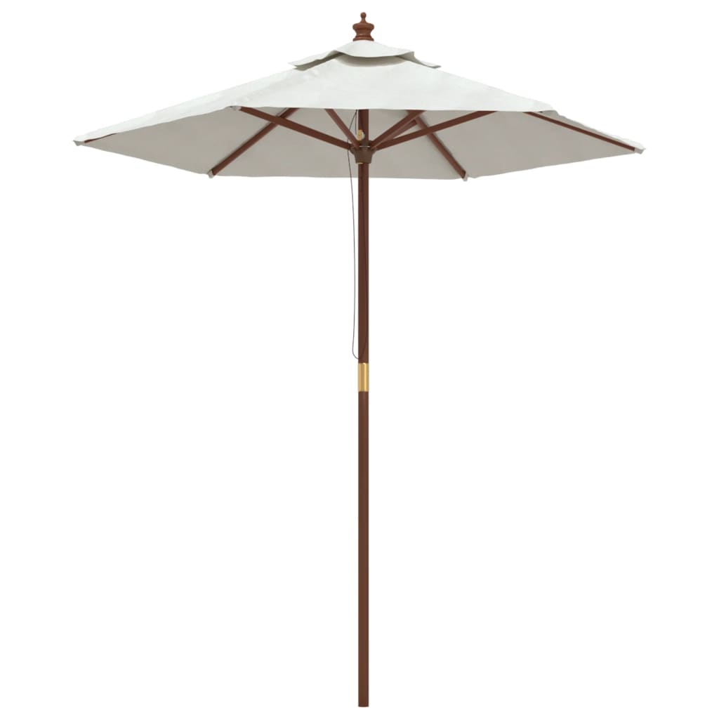 haveparasol med træstang 196x231 cm sandfarvet