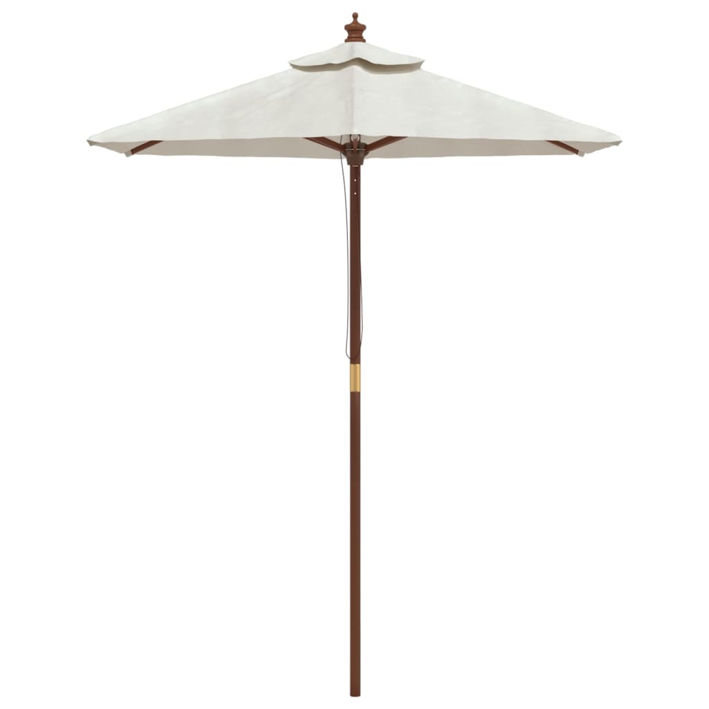 haveparasol med træstang 196x231 cm sandfarvet