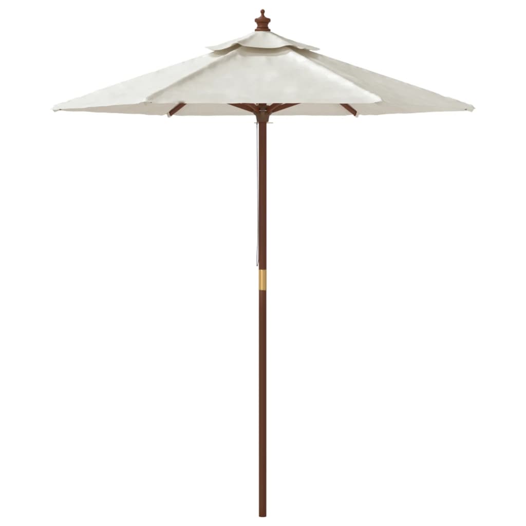 haveparasol med træstang 196x231 cm sandfarvet